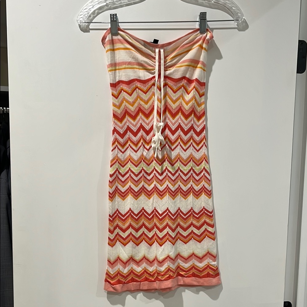 Cotton Candy Chevron Dress - Orange, Pink, Cream